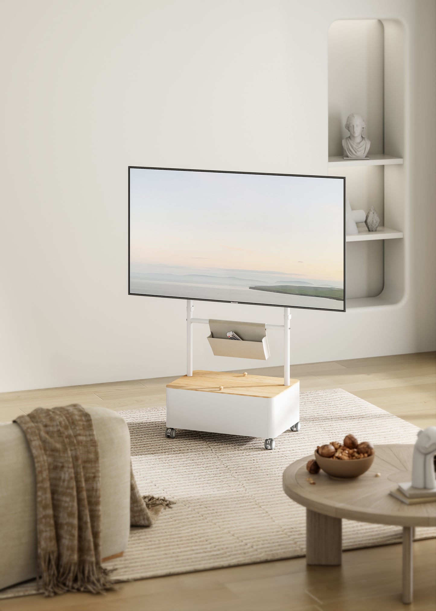 EASEL STUDIO TV CART WITH STORAGE BOX & POUCH