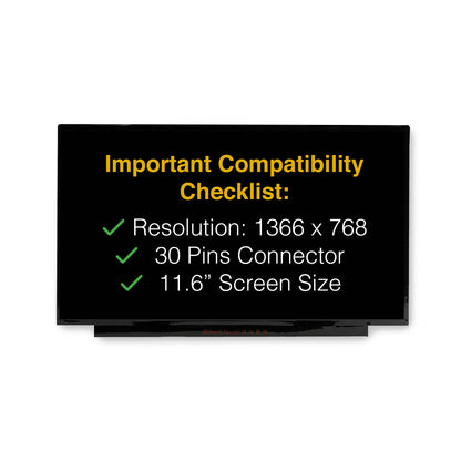 HP FORTIS G1M 11 INCH CHROMEBOOK 30 Pins HD 1366x768 Replacement Screen