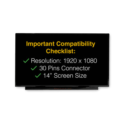 Lenovo THINKPAD T495S 20QJ 30 Pins FHD 1920x1080 Replacement Screen LED LCD Display