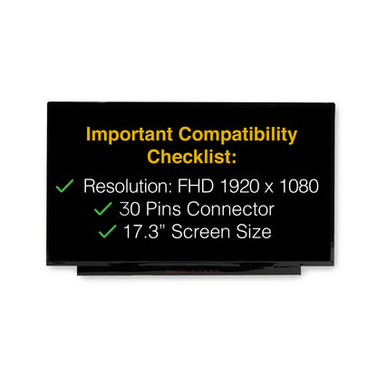 HP PAVILION 17-CD0008TX Screen Replacement 30 Pins FHD LCD Display