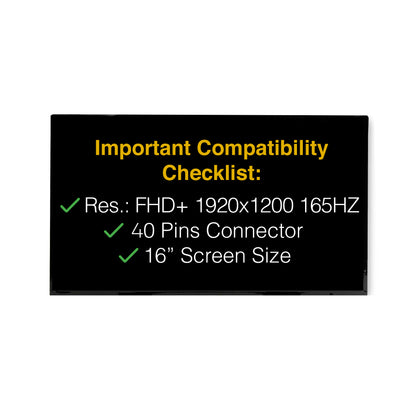 ASUS TUF A16 FA608WV 40 Pins WQXGA 2560x1600 Replacement Screen LED LCD Display