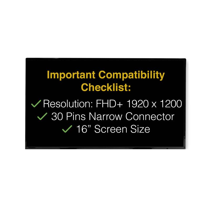 NV160WUM-N45 30 Pins FHD+ Screen Replacement LCD Display With Tools