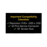 Load image into Gallery viewer, NV160WUM-N45 30 Pins FHD+ Screen Replacement LCD Display With Tools
