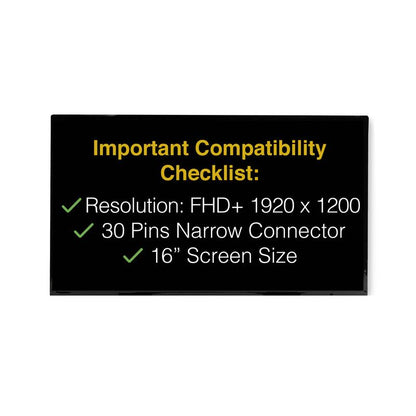 NV160WUM-N4D 30 Pins FHD+ 1920x1200 Replacement Screen LED LCD Display