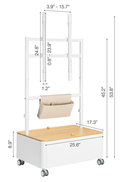 EASEL STUDIO TV CART WITH STORAGE BOX & POUCH