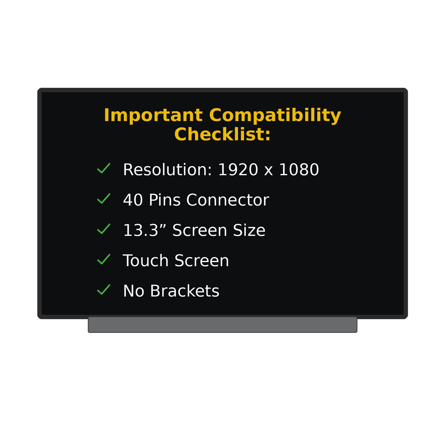 Lenovo PN SD10U96046 Replacement Touch Screen 40 Pins FHD 1920x1080 LED LCD