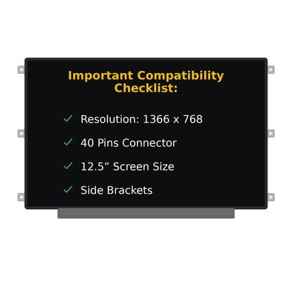 LP125WH2(TL)(E1) Replacement Screen 40 Pins HD 1366x768 LED LCD Display