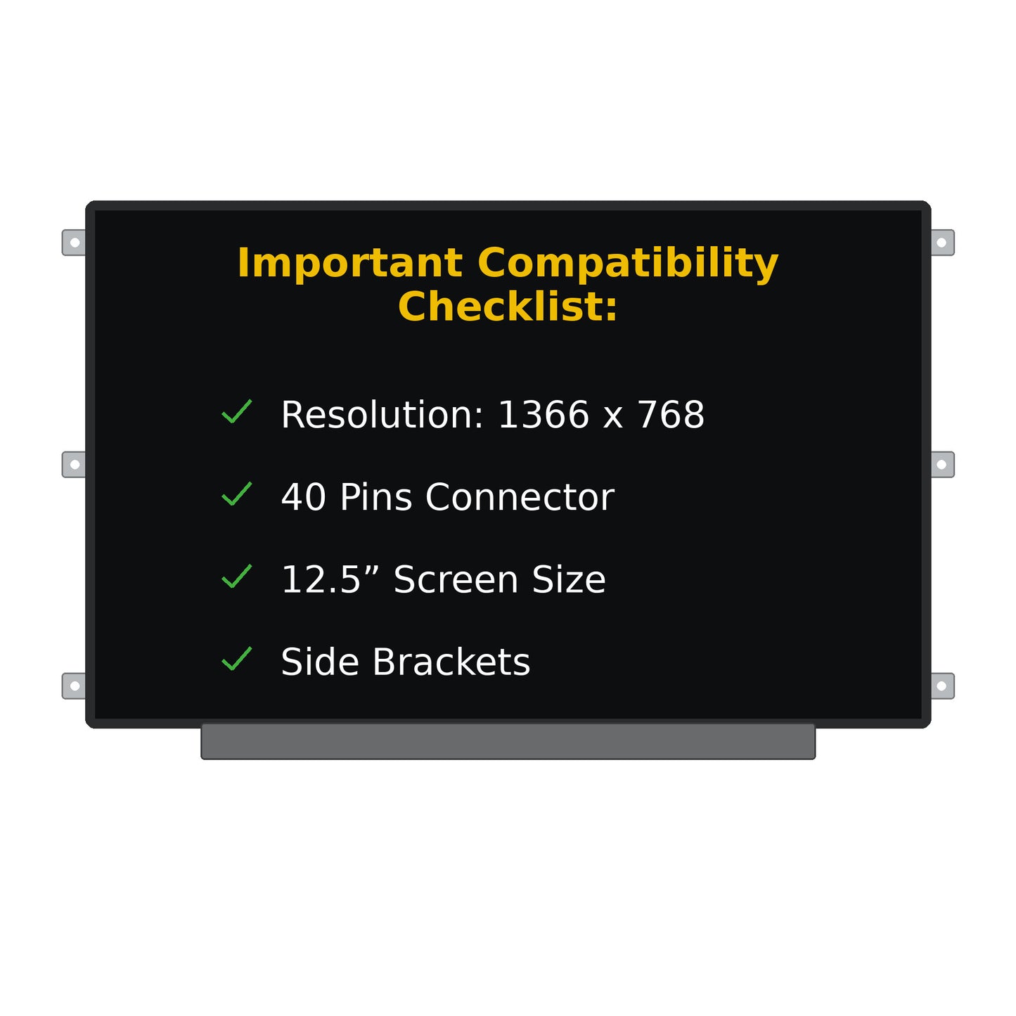 LP125WH2(TL)(F1) Replacement Screen 40 Pins HD 1366x768 LED LCD Display