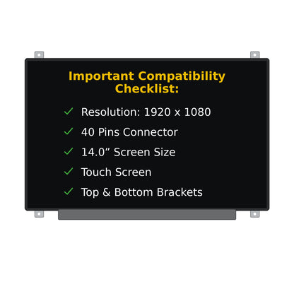 Lenovo THINKPAD T470 20HD0068US Replacement Touch Screen 40 Pins FHD 1920x1080