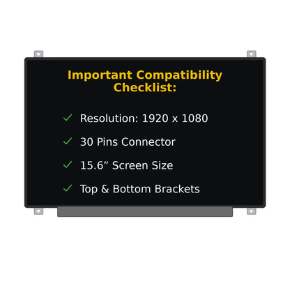 B156HTN05.1 Replacement Screen 30 Pins FHD 1920x1080 LED LCD Display